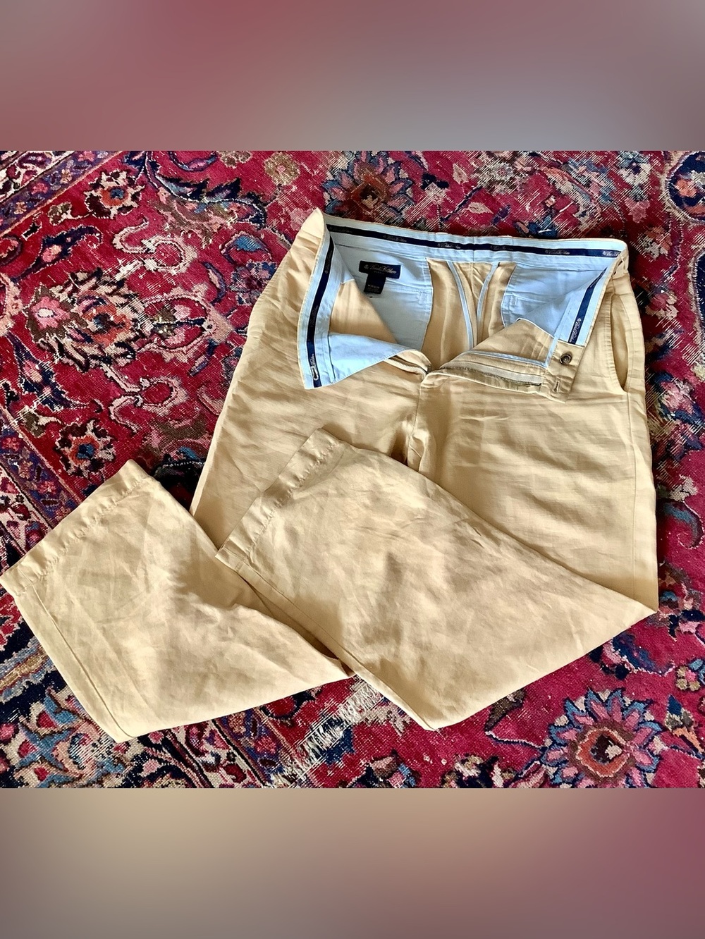 Brooks Brothers Light Khaki Linen/Cotton Chinos - Sz 36x30